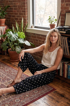 Polka Dot Heavy Scuba Barrel Lounge Pants