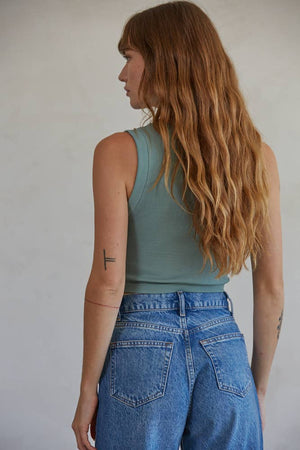 Knit Seamless Ribbed Round Neck Tank Top