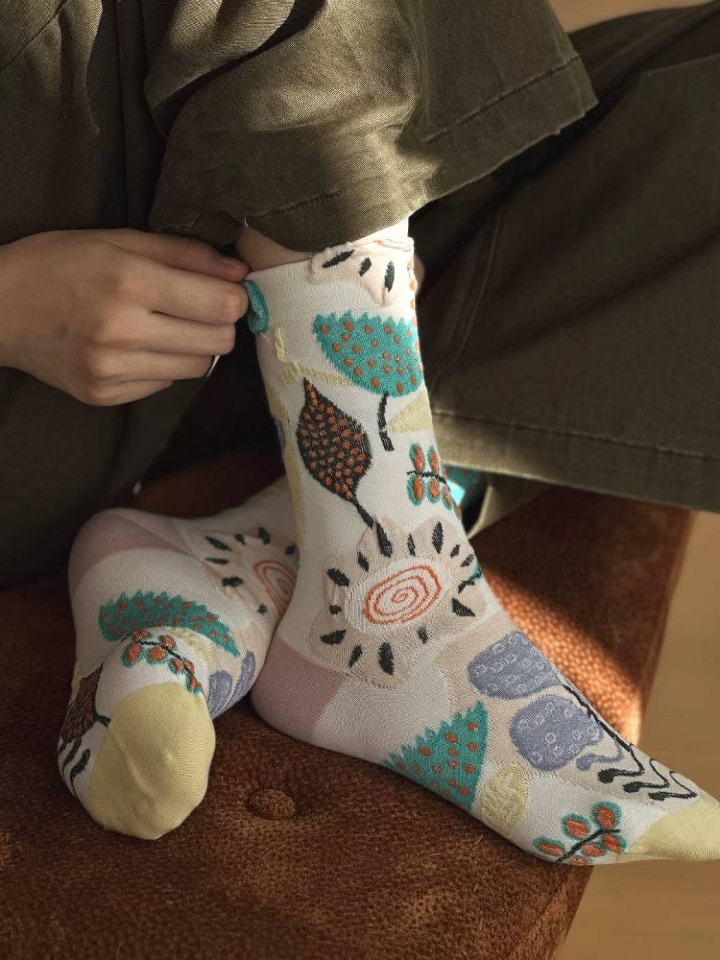 Rufia - Abstract Botanical Crew Socks