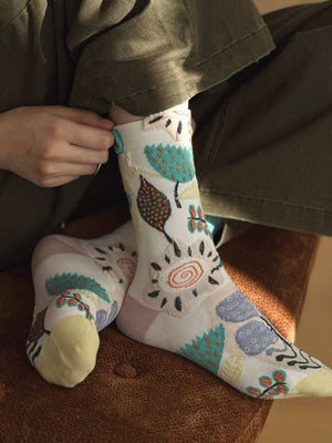 Rufia - Abstract Botanical Crew Socks