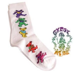 Grateful Dead Dancing Bears Socks - White