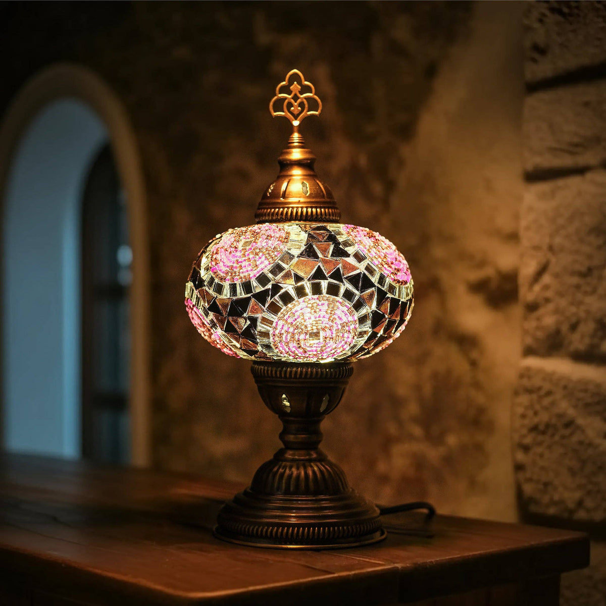 Turkish Mosaic Table Lamp (Purple)
