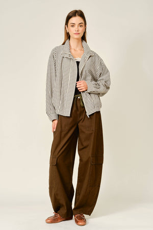 Utility Barrel Waist-Tie Cargo Pants – Khaki