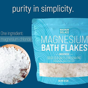 Unscented Magnesium Bath Flakes with Dead Sea Salts, 3 lb