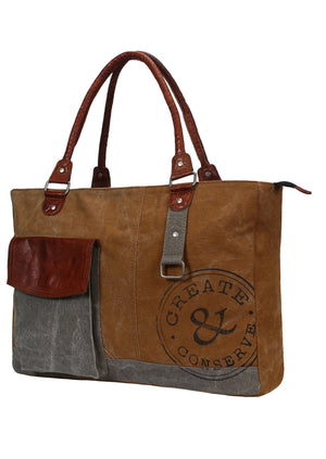 Create and Conserve Canvas Shoulder Bag