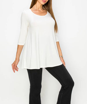 Bamboo Elbow Sleeve Tunic Top