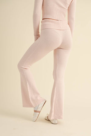 Foldover Flare Knit Sweater Pants