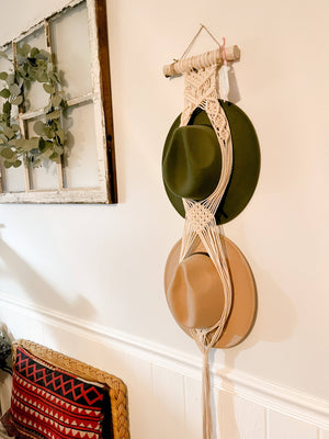 Macrame Double Hat Hanger