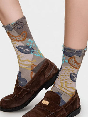 Rufia - Abstract Botanical Crew Socks