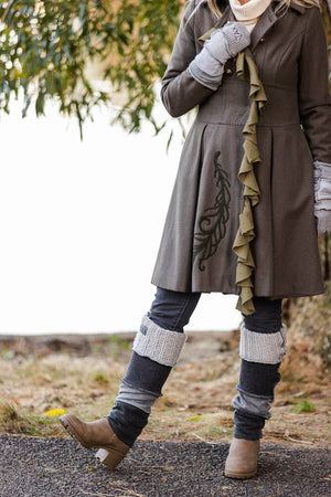 Upcycled Sweater Leg Warmers, Gray