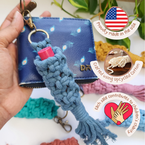Macrame Lip Balm Holder Keychain