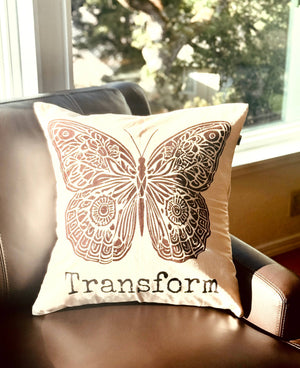 Butterfly Transform Throw Pillow - Survivor Made