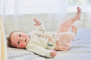 Animal Safari Embroidered Organic Baby Cardigan