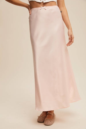 Satin Midi Slip Skirt