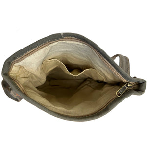 Recycled Tent Crossbody with Vintage Fabric Accented Pocket - No. 3