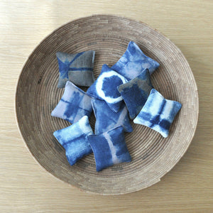 Shibori Indigo Upcycled Linen Lavender Sachet
