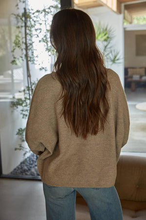 Bird Print Knit Pullover Sweater – Creamy Yellow