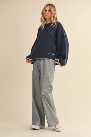Navy Love Sweater