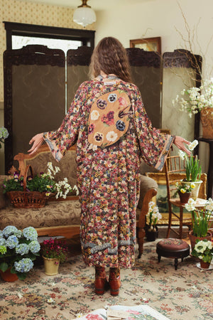 Art of Life Opera Duster Kimono Robe - Flower Palette Print