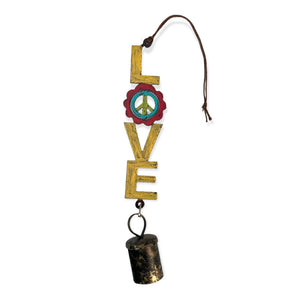 Love Peace Sign Wind Chime