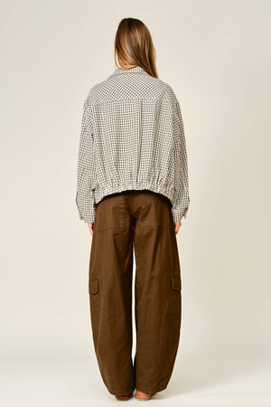 Utility Barrel Waist-Tie Cargo Pants – Khaki