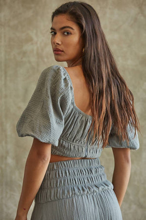 Everyday Woven Cotton 3/4 Sleeve Blouse