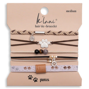 Paws Hair Tie Bracelet Set