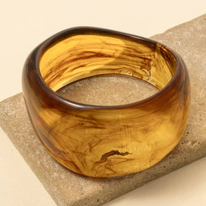 Chunky Marble Acrylic Bangle Bracelet